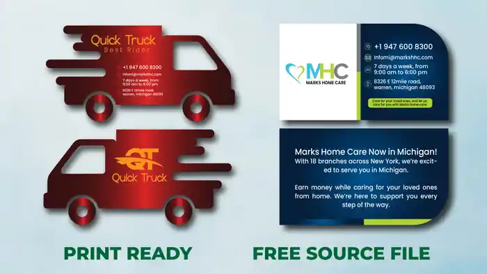 I can do outstanding die cut business card design print ready