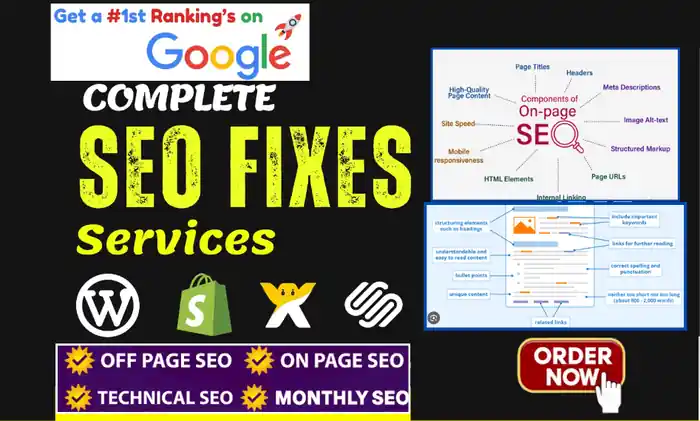 I can do onpage technical SEO for wordpress shopify wix squarespace website