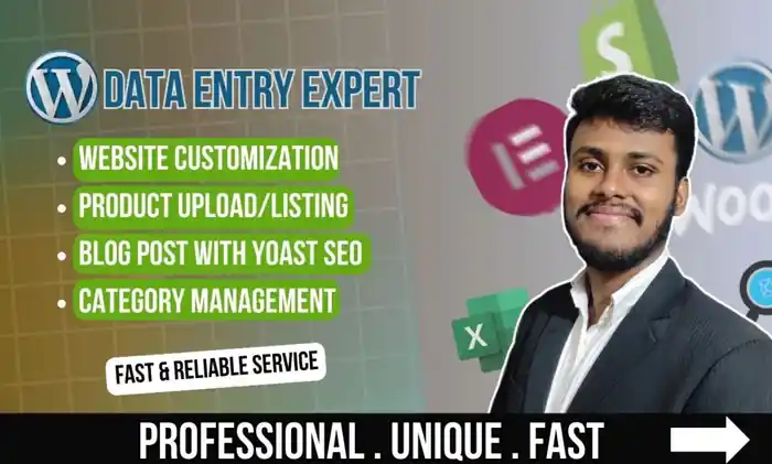 I can do wordpress data entry and product upload