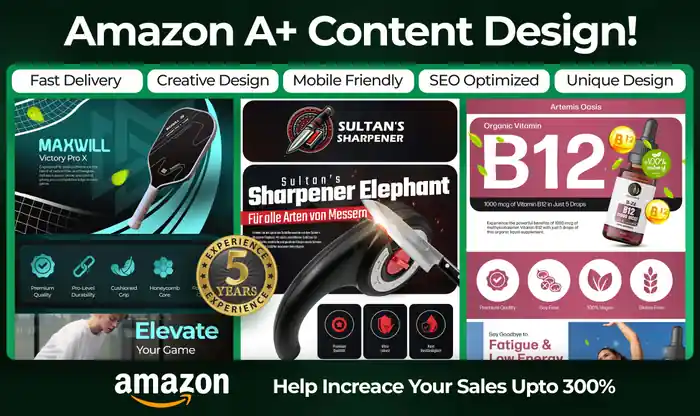 I can do amazon a plus,ebc or enhanced brand content, product listing images
