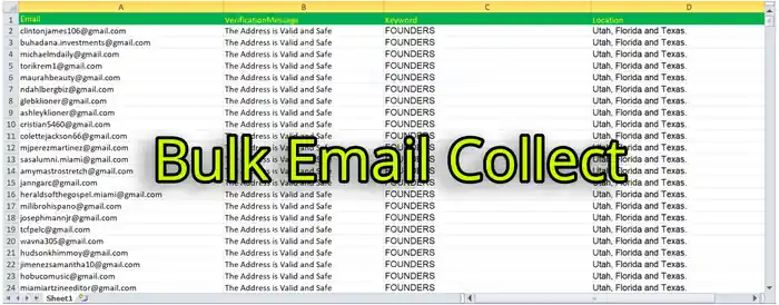 I can do bulk email collection, niche targeted email list
