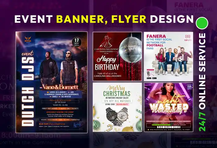 I can design party flyer, event flyer, banner, church flyer