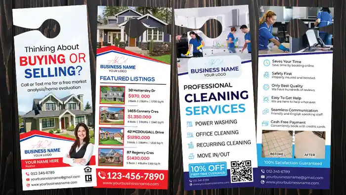 I can design door hanger, flyer for pressure washing, lawn care, plumbing