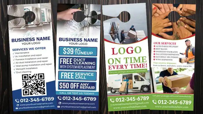I can design door hanger, flyer for pressure washing, lawn care, plumbing
