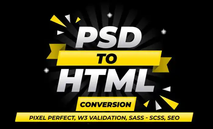 I can I will convert PSD to HTML, xd to HTML, figma to HTML, bootstrap