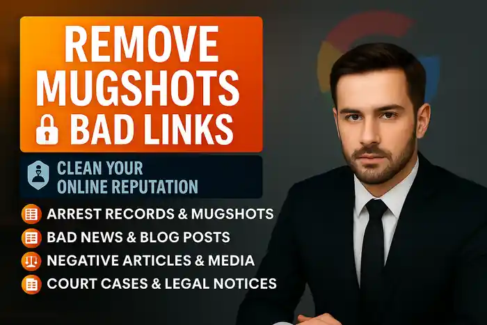 I can Remove mugshots, erase bad links and cleanup legal records from Google