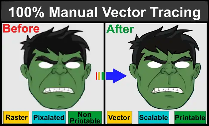 I can do Manual Vector Tracing for Logos, Art ,Graphics & More.