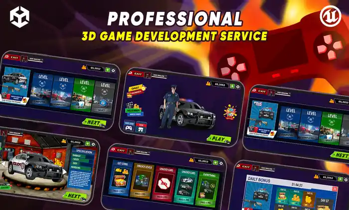 I can create 3d games in unity and unreal engine for multiple platform