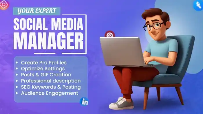I can be your social media manager with content creation
