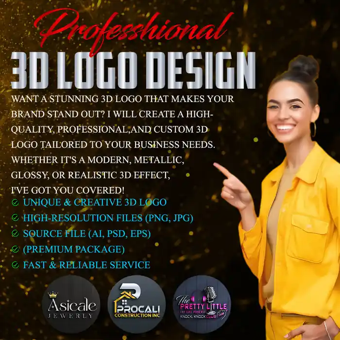 I can Premium and Luxury 3D Logo Designs