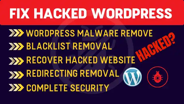 I can fix WordPress website malware removal, remove virus wordpress security