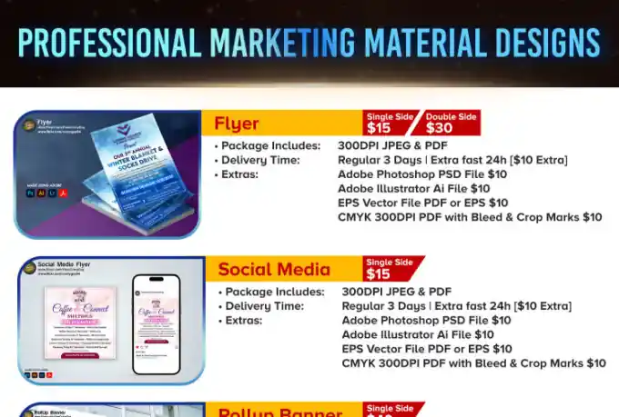 I can design a professional flyer or poster