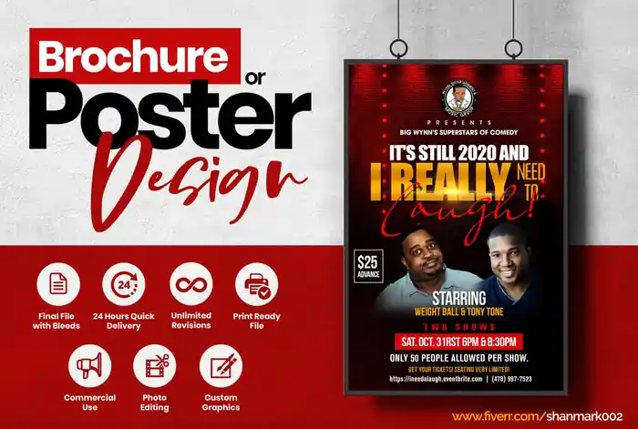 I can design any type of brochure or poster design
