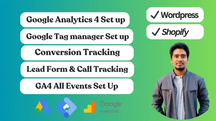 I can Set up GTM & GA4, ga4 ecommerce tracking, ads conversion tracking