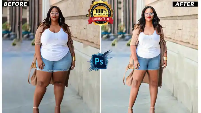 I can do photo body slim edit retouch and double chin remove