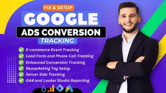 I can setup google ads conversion tracking, dynamic remarketing & ga4 setup
