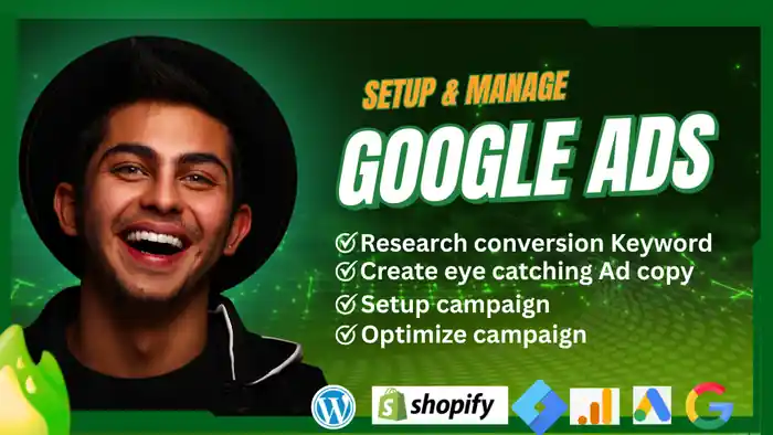 I can Setup, manage and optimaiz your google ads adword ppc campain
