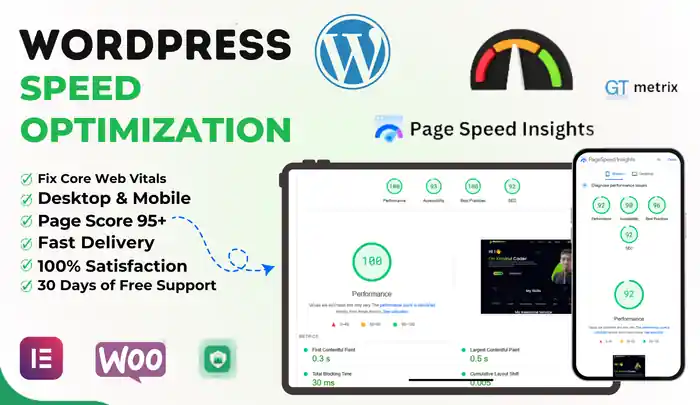 I can do optimize speed WordPress WooCommerce Website Fix Core Web Vitals