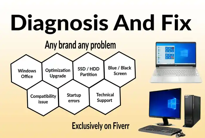 I can fix your windows desktop or laptop computer problem remotely 