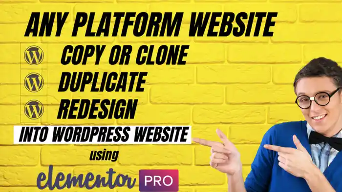 I can redesign copy clone duplicate wordpress website using elementor pro