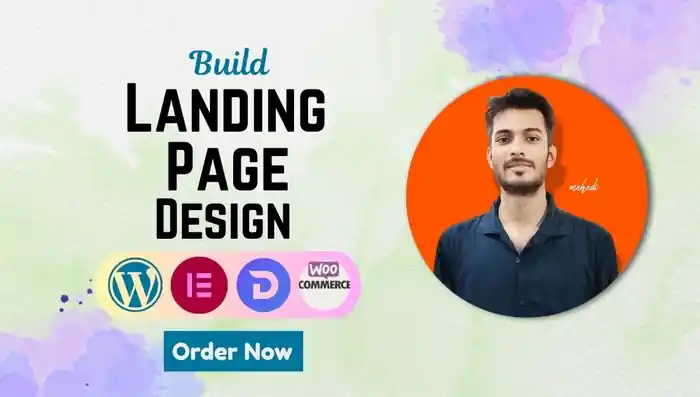 I can Landing page design with Divi theme or Elementor builder