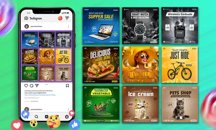 I can design social media posts for your instagram, facebook