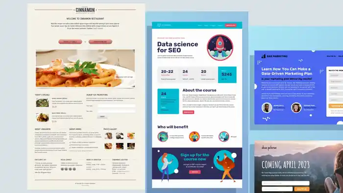 I can design landing page,sales funnel,squeeze page by elementor
