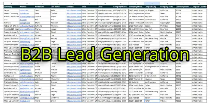 I can do b2b lead generation and list building for any industry