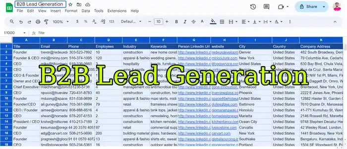 I can do b2b lead generation and list building for any industry