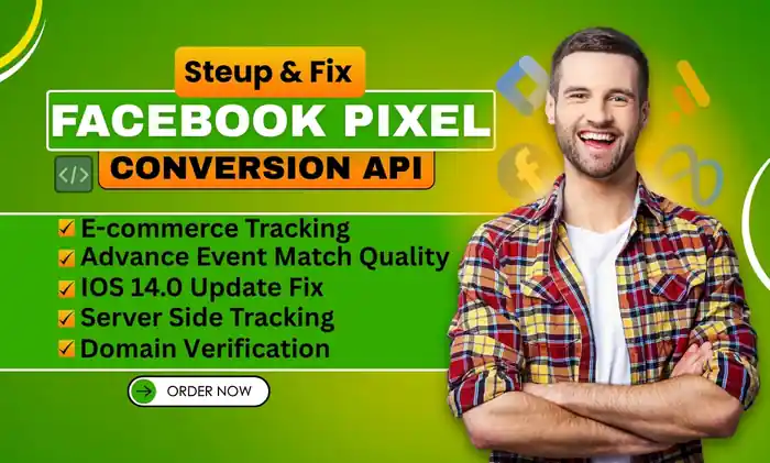 I can Set up or fix your Meta Facebook pixel and conversions API