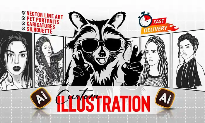 I can do line art, stencil art, silhouette, caricature, vector pet portrait