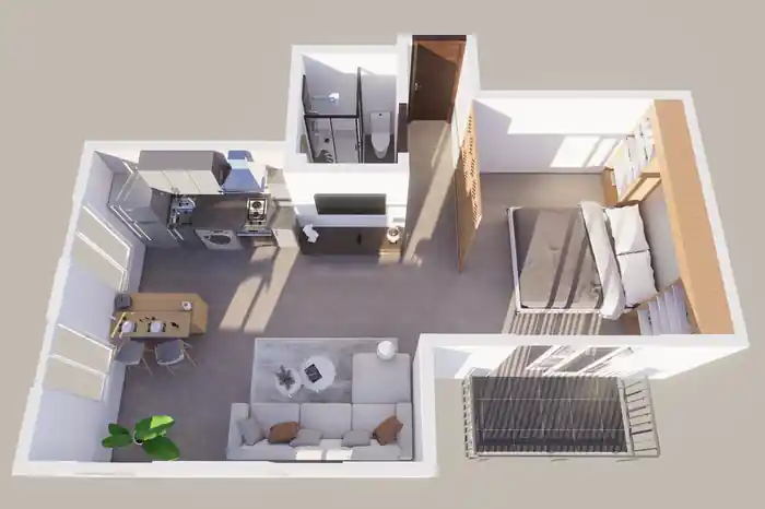 I can create 2d to 3d floor plan architectural 3d rendering