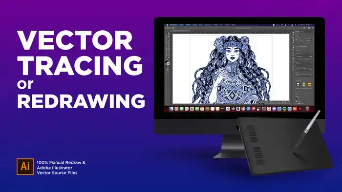I can convert or redraw your low resolution image or logo into vector files