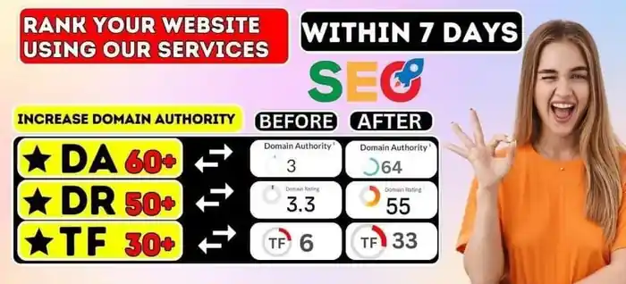 I can Increase DR 50+ DA 40+ PA 30+ UR 80+ TF 30+ CF 20+ ALL IN ONE PACKAGE