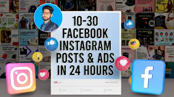 I can design 30 unique Facebook and Instagram posts banners ads in 24 hours