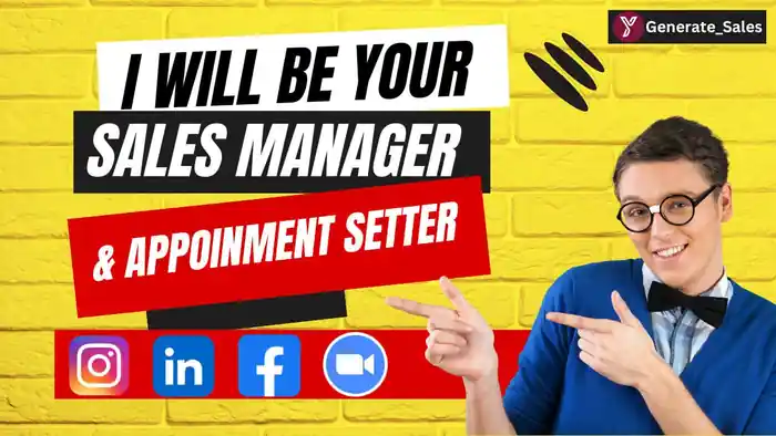 I can be your social media sales manager and appointment setter