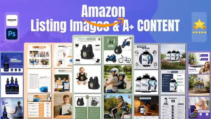 I can design professional amazon listing images and A+ plus content