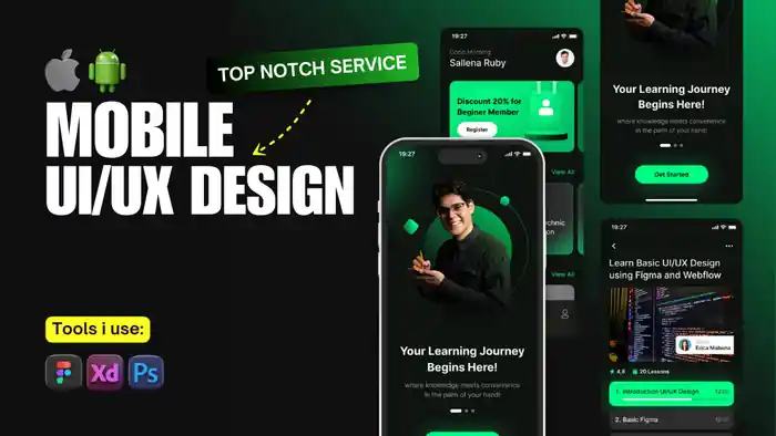 I can do mobile app UI design for android and ios | UI UX mockup