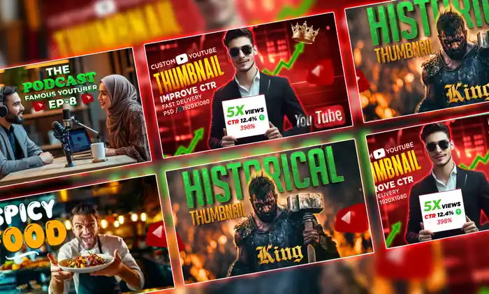I can design eye catching realistic youtube thumbnail for more clicks