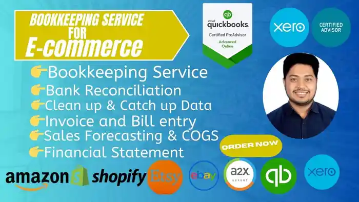 I can do ecommerce bookkeeping for amazon, eBay in quickbooks online or xero