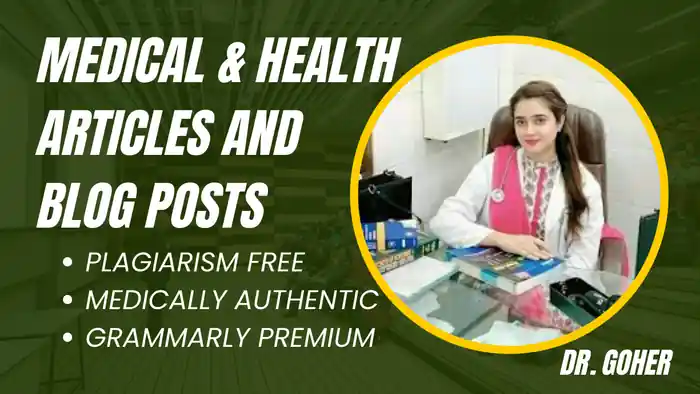 I can write medical and health articles and blog posts