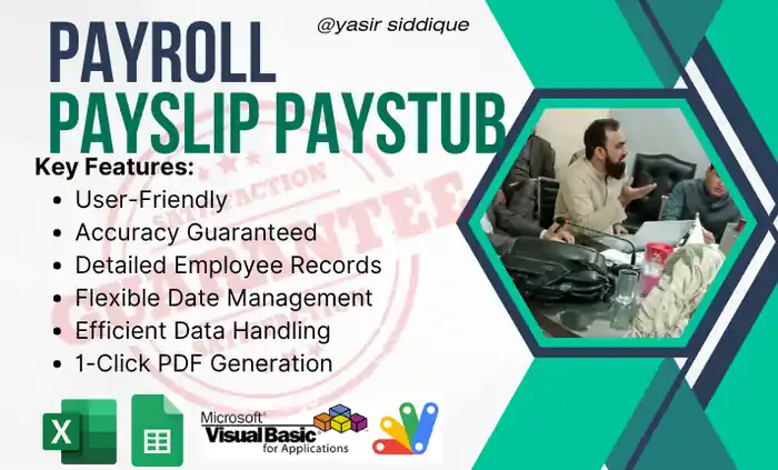 I can create professional payroll paystub in excel or google sheets.