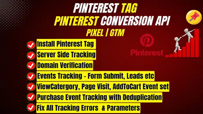 I can setup pinterest tag,pinterst conversion api,ecommerce events tracking