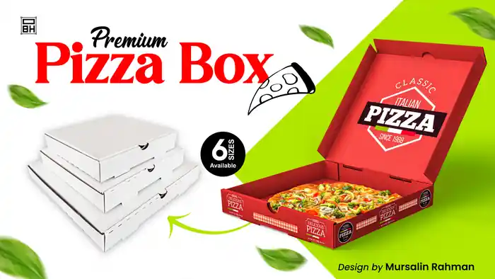 I can creative pizza box design packaging, restaurant menu design