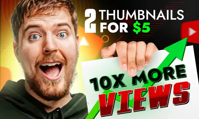 I can design two premium youtube thumbnails in 5 hours