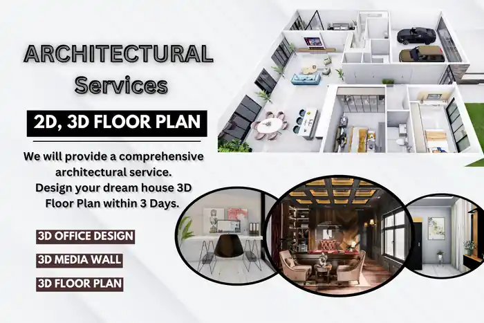 I can do architectural 3d floor plan & 3D interior exterior design 