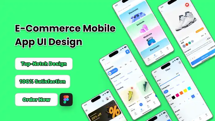 I can Do Mobile App UI/UX Designer for E-Commerce | Figma & AI Prototyping