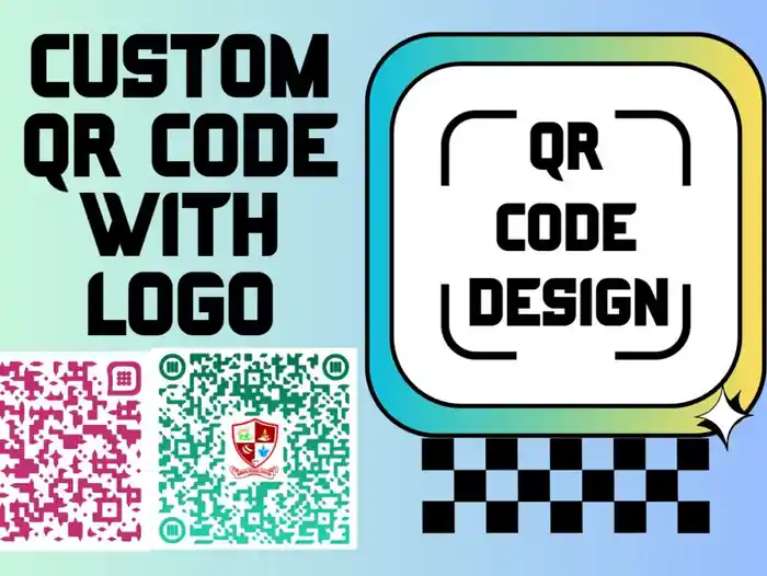 I can create a professional custom QR code design with your logo, image