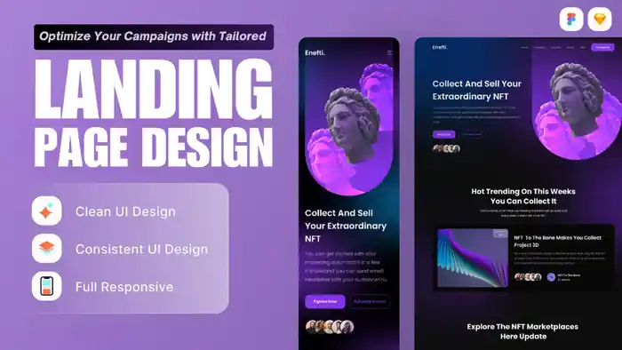 I can design creative and responsive landing page, website UI UX