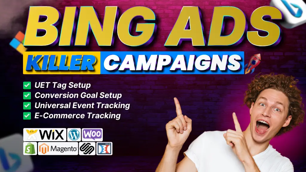 I can setup microsoft bing ads uet tag, ecommerce conversion goal tracking